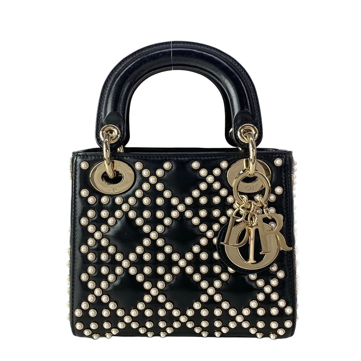 Dior Lady Mini Bag Black Ivory Leather