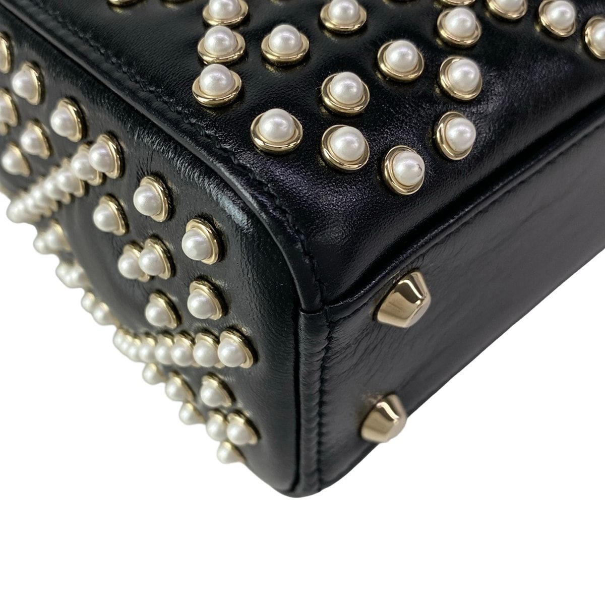 Dior Lady Mini Bag Black Ivory Leather — view 6