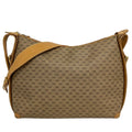 Gucci Shoulder Bag Vintage Micro GG Beige Light Brown Dark Leather