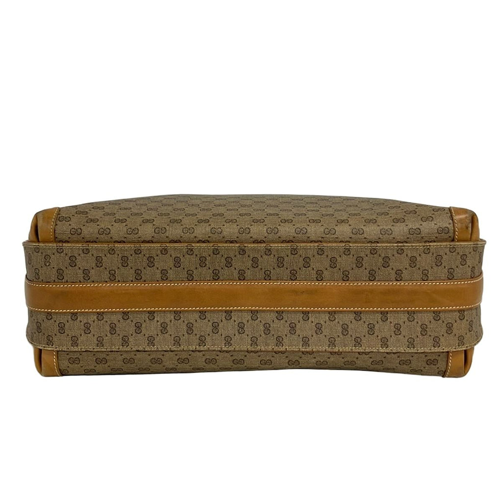 Gucci Shoulder Bag Vintage Micro GG Beige Light Brown Dark Leather — view 5