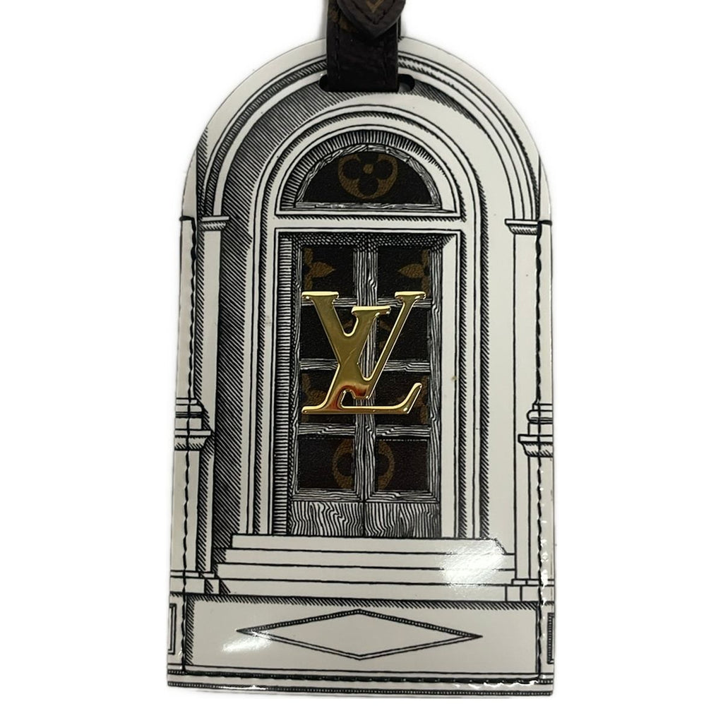 Louis Vuitton LV Fornasetti Porte Cles Tagua Kitetura Monogram White Name — view 4