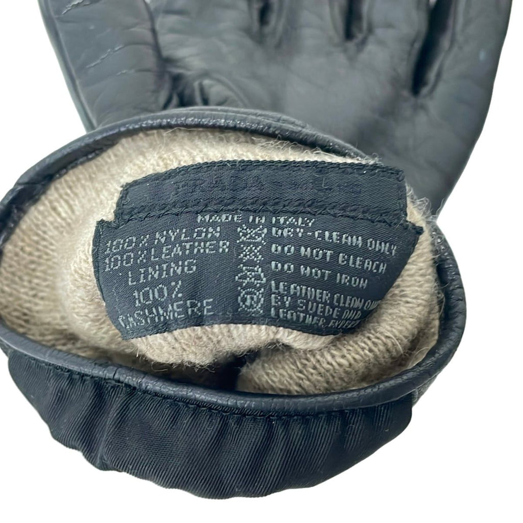 Prada Gloves Black Cashmere Leather — view 4