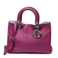 Dior Diorissimo Tote Purple Gray Calfskin Leather