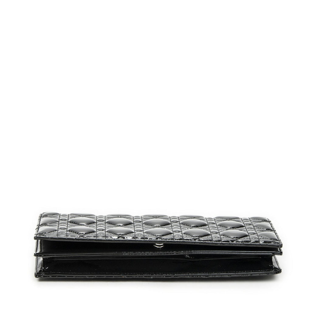 Dior Lady Dior Chain Clutch Black Cannage Patent Leather — view 6