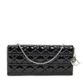 Dior Lady Dior Chain Clutch Black Cannage Patent Leather