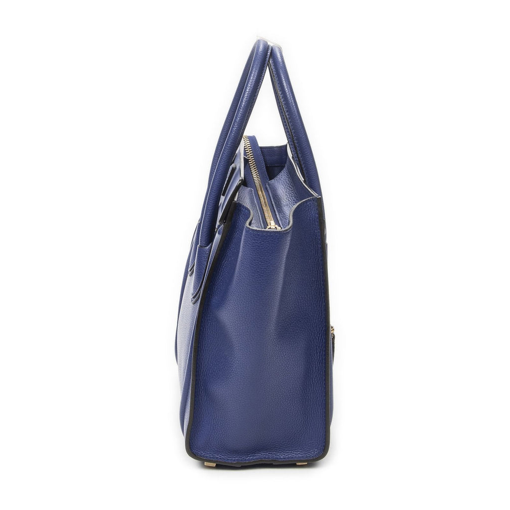 Celine Micro Luggage Royal Blue Gray Calfskin Leather — view 4