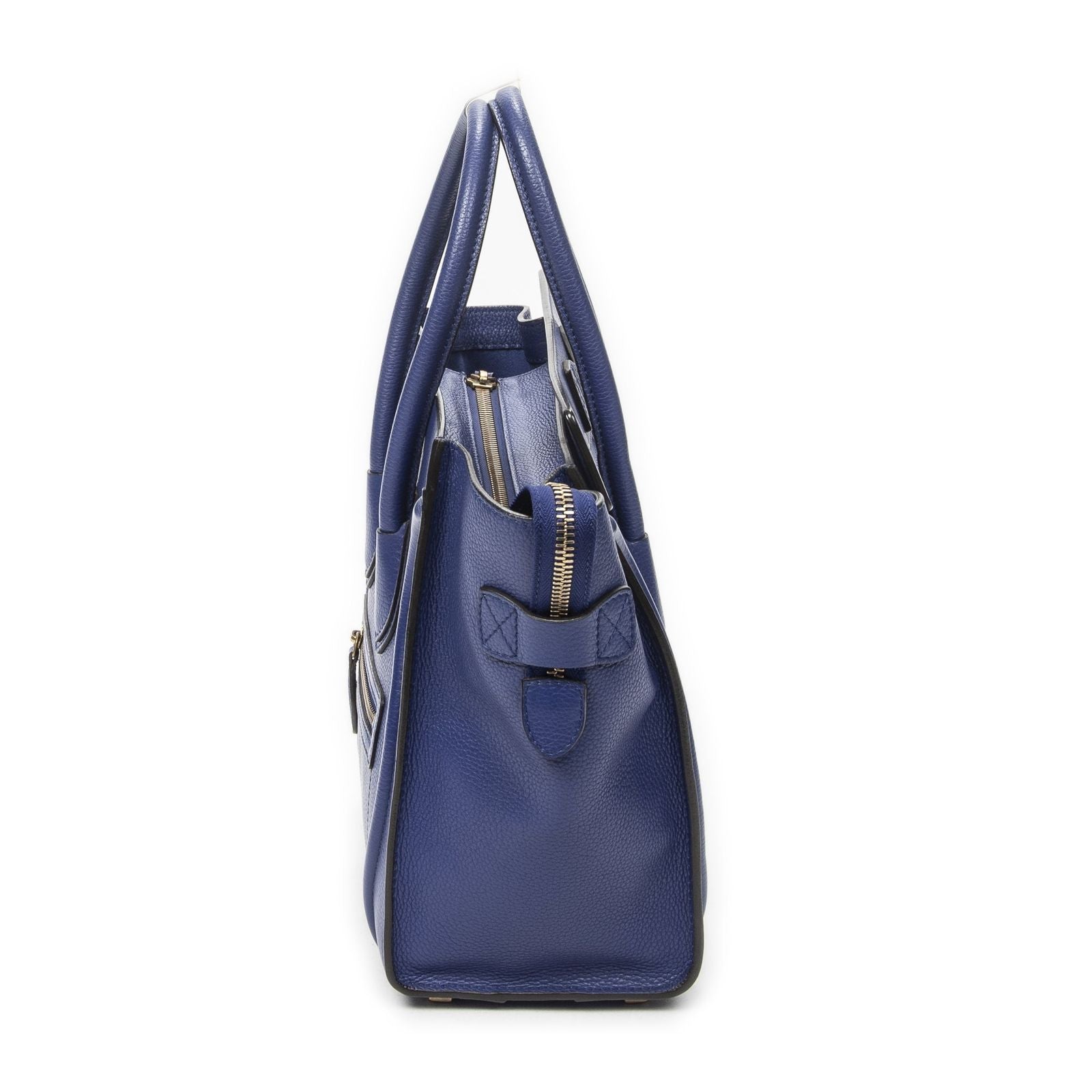 Celine Micro Luggage Royal Blue Gray Calfskin Leather — view 3