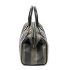Fendi Frame Boston Brown Black Pecan Stripe Canvas Shoulder — view 3