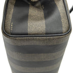 Fendi Frame Boston Brown Black Pecan Stripe Canvas Shoulder — view 7