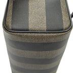 Fendi Frame Boston Brown Black Pecan Stripe Canvas Shoulder — view 8