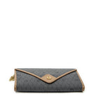 Dior Vintage Envelope Clutch Gray Brown Honeycomb Canvas — view 6