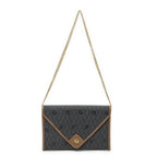 Dior Vintage Envelope Clutch Gray Brown Honeycomb Canvas