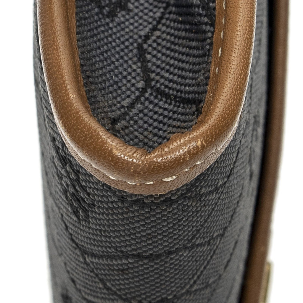 Dior Vintage Envelope Clutch Gray Brown Honeycomb Canvas — view 7