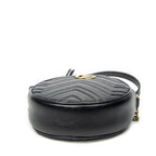 Gucci Small GG Marmont Chain Crossbody Black Matelasse Chez Blanc Leather — view 6