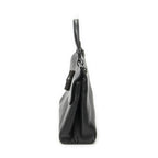 Gucci Small Bamboo Top Handle Flap Black Gray Calfskin Leather — view 3