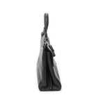 Gucci Small Bamboo Top Handle Flap Black Gray Calfskin Leather — view 4