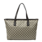 Gucci Zip Shopping Tote Dark Brown Beige Supreme Canvas — view 5