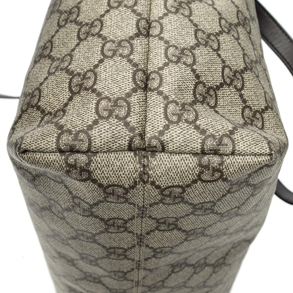 Gucci Zip Shopping Tote Dark Brown Beige Supreme Canvas — view 8