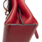 Gucci Small Bamboo Top Handle Flap Red Gray Calfskin Leather — view 8