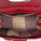 Gucci Small Bamboo Top Handle Flap Red Gray Calfskin Leather — view 9