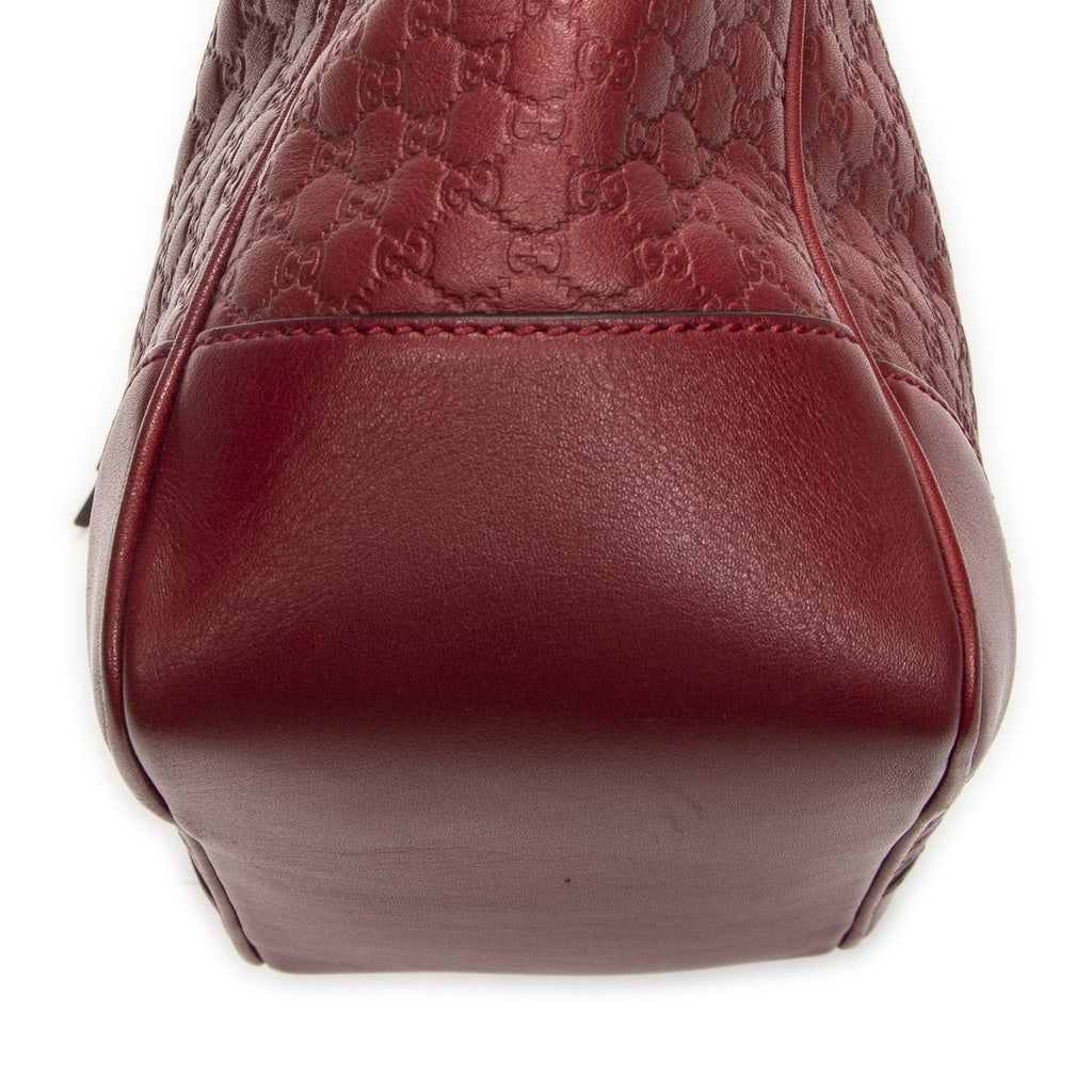 Gucci Small Bree Tote Red Micro Guccissima Leather — view 8