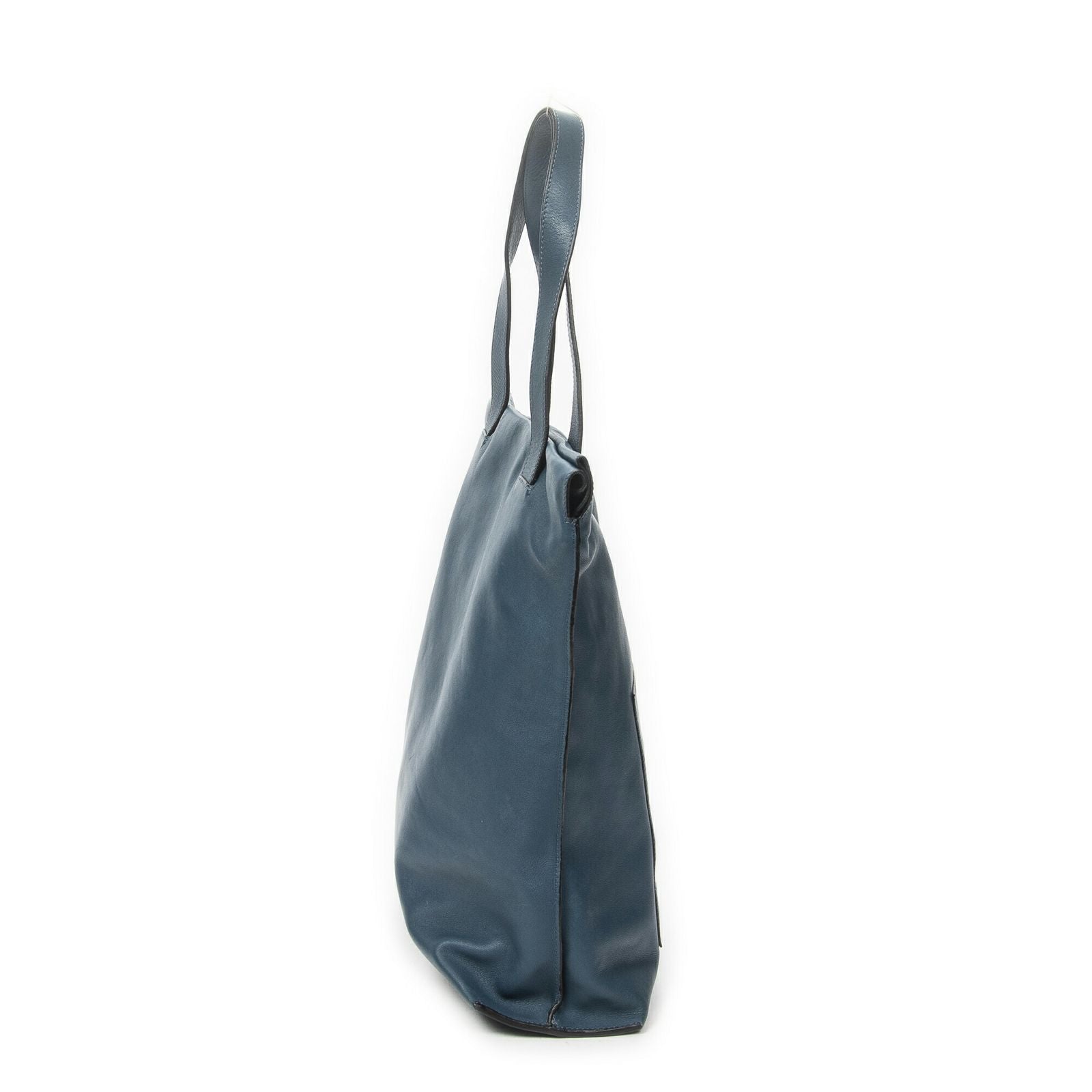 Loewe Anagram Tote Teal Blue Calfskin Leather — view 4