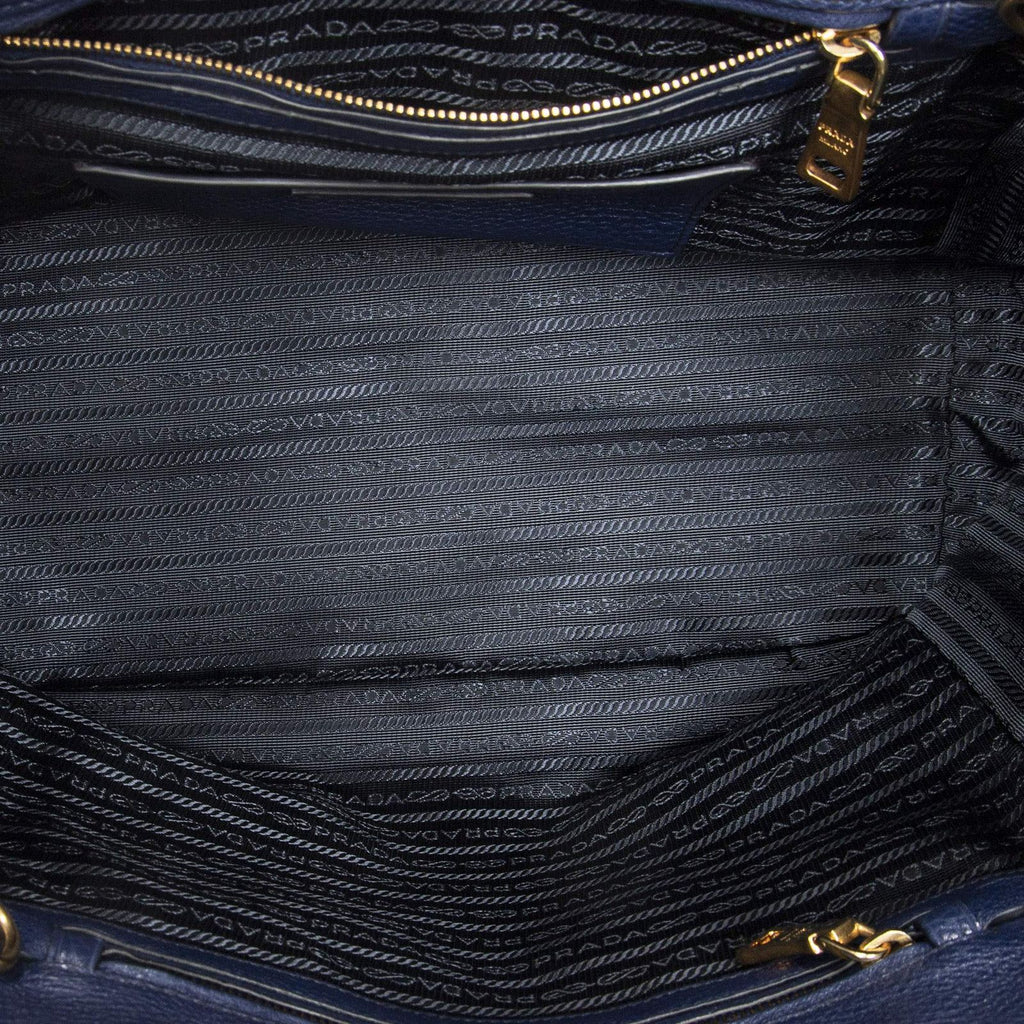 Prada Horizontal Tote Royal Blue Vitello Daino — view 9