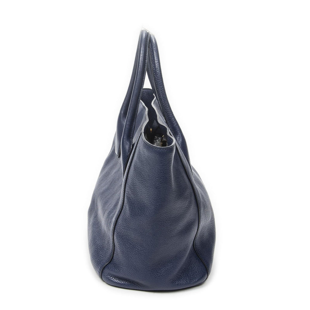 Prada Horizontal Tote Royal Blue Vitello Daino — view 4