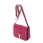 Saint Laurent Line Flap Cross Belt Bag Fuchsia Pink Calfskin Leather — view 2