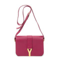 Saint Laurent Line Flap Cross Belt Bag Fuchsia Pink Calfskin Leather