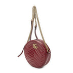 Gucci Small GG Marmont Chain Crossbody Red Matelasse Chez Blanc Leather — view 2
