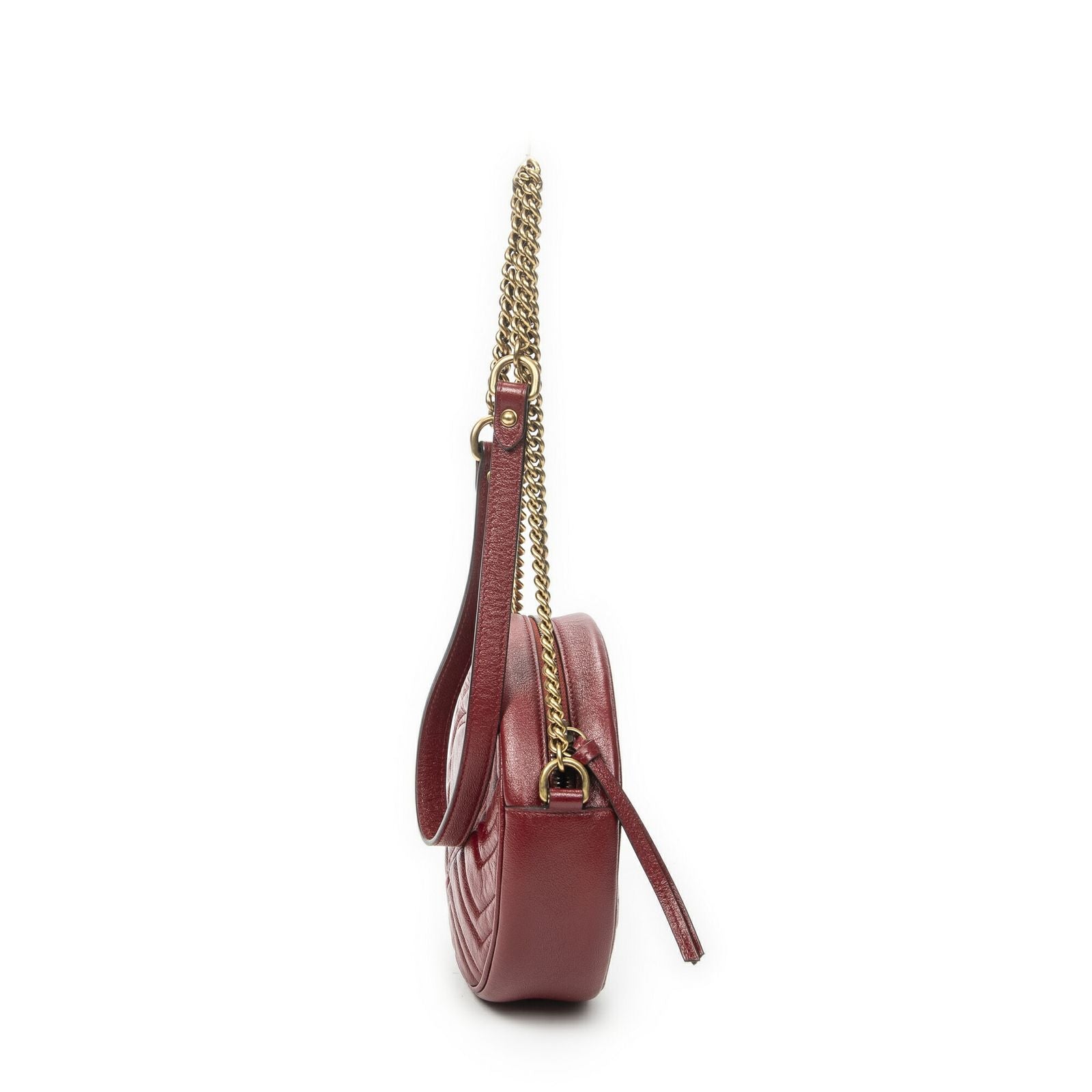 Gucci Small GG Marmont Chain Crossbody Red Matelasse Chez Blanc Leather — view 4