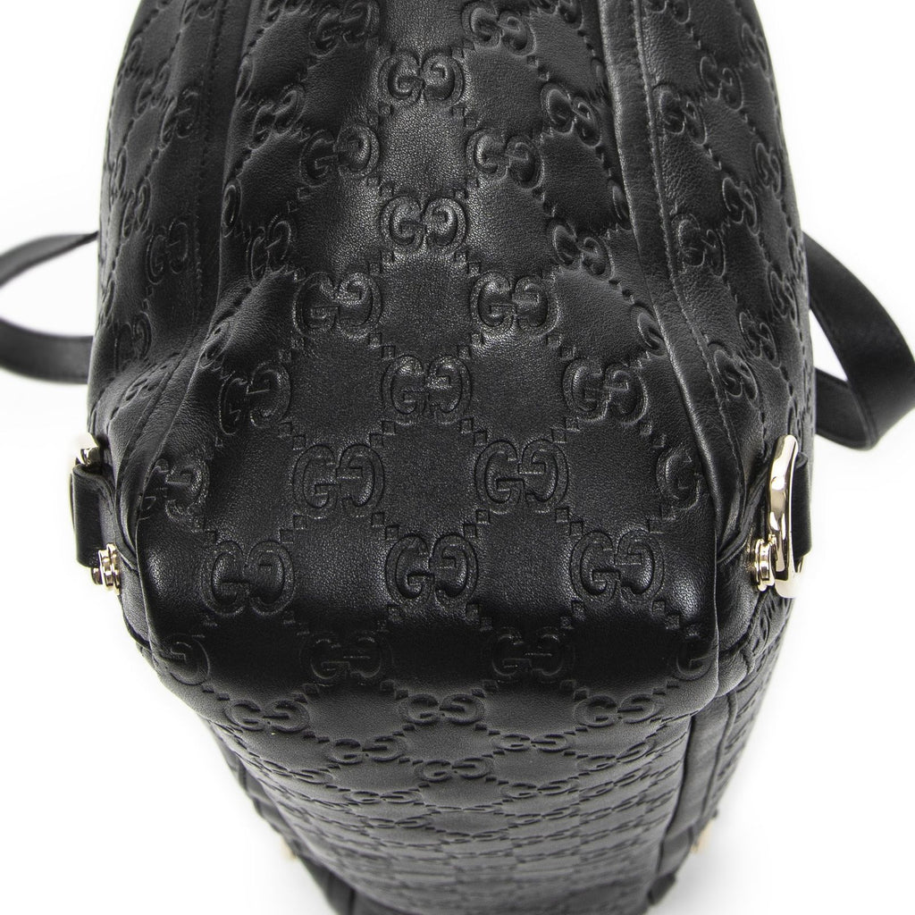 Gucci Large Abbey D Ring Tote Black Guccissima — view 8