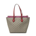 Gucci Zip Bucket Tote Beige Pink Red Supreme Canvas — view 5