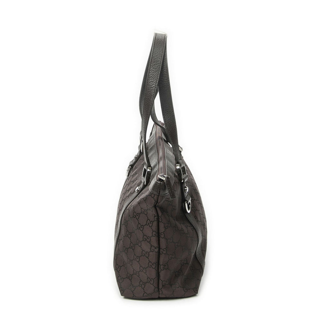 Gucci Abbey Tote Dark Brown GG Nylon Canvas — view 4