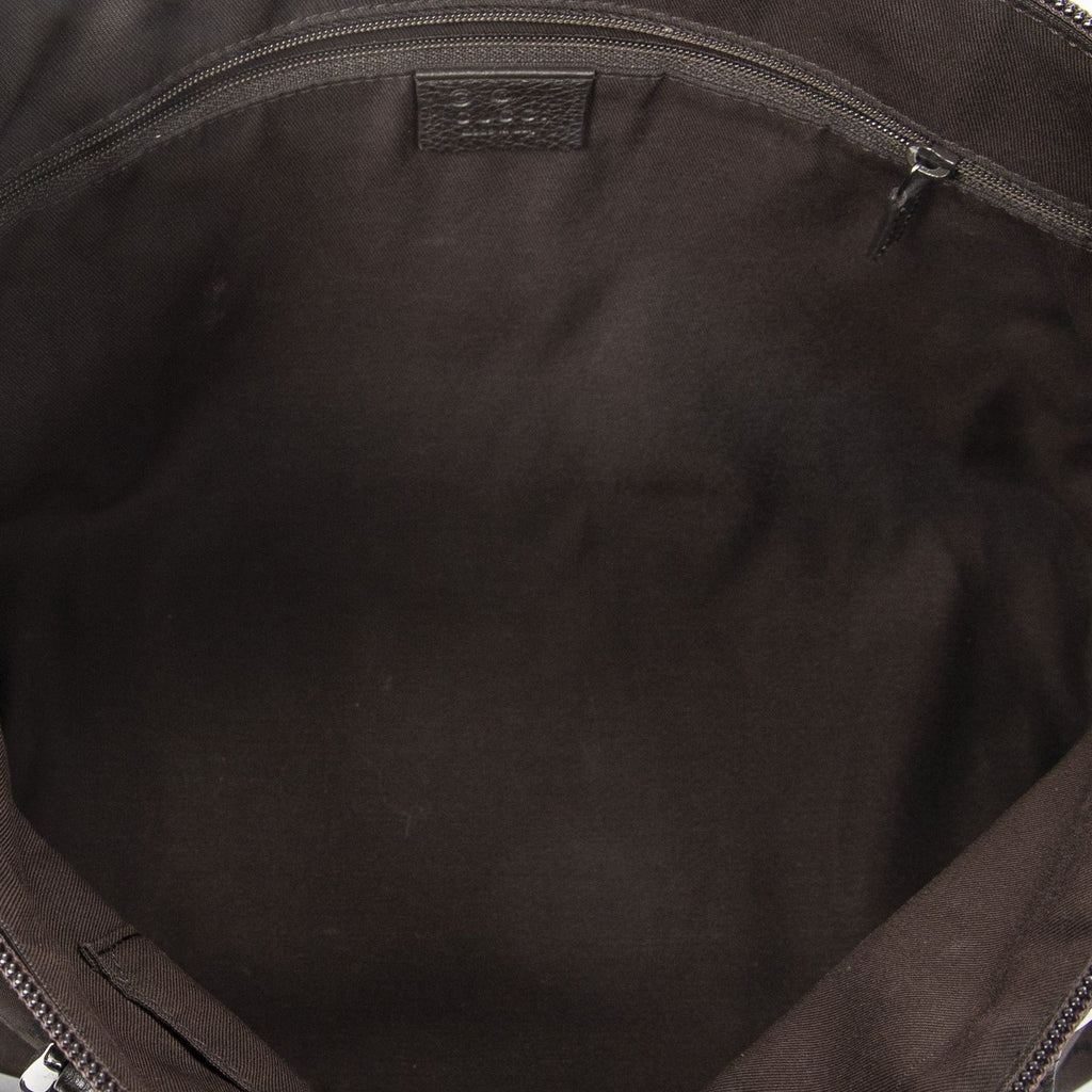 Gucci Abbey Tote Dark Brown GG Nylon Canvas — view 9