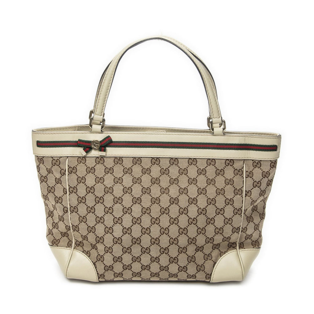 Gucci Mayfair Tote Ivory Beige GG Canvas