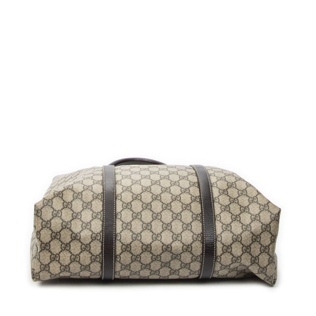 Gucci Vertical Tote Dark Brown Beige Supreme Canvas — view 6