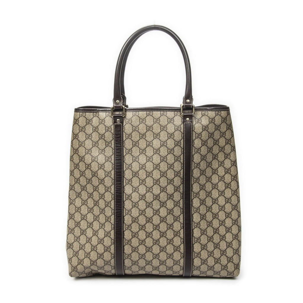 Gucci Vertical Tote Dark Brown Beige Supreme Canvas — view 5