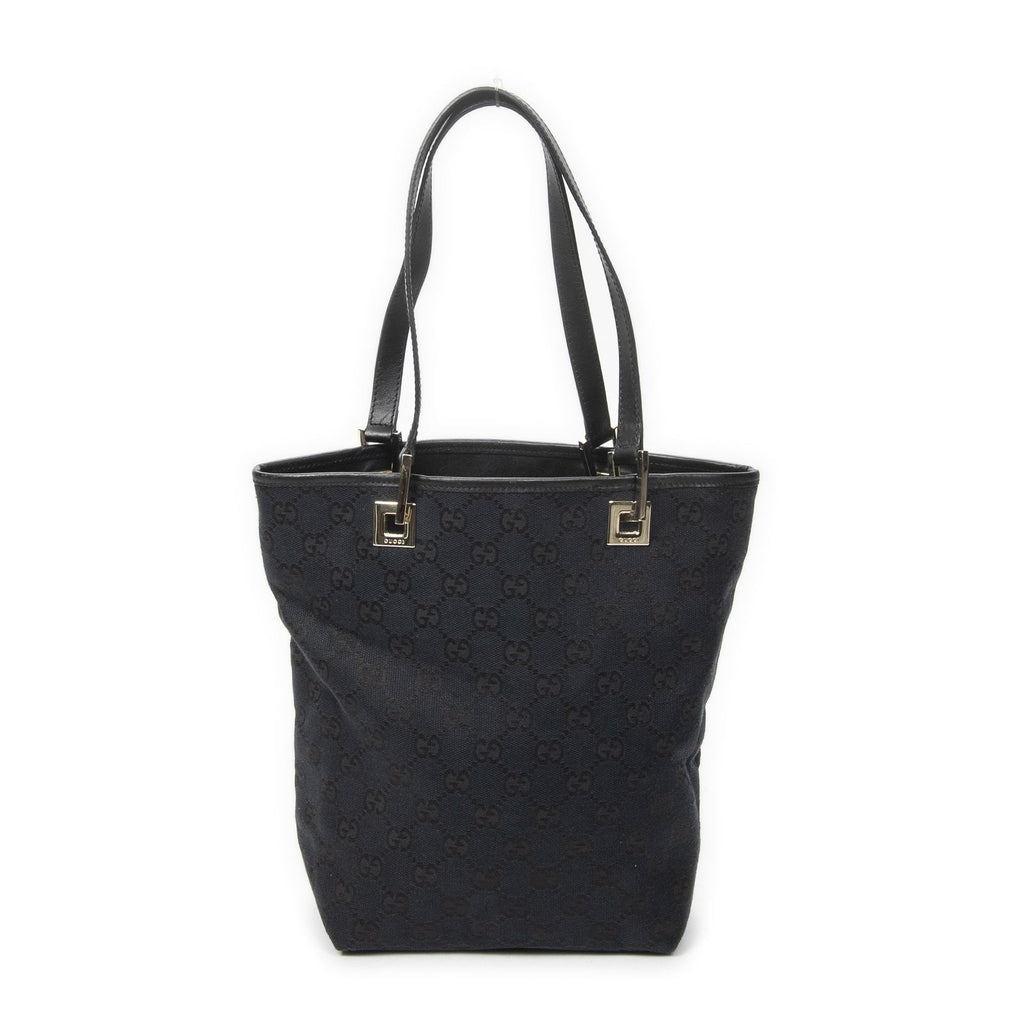 Gucci Small Bucket Tote Black GG Canvas — view 5
