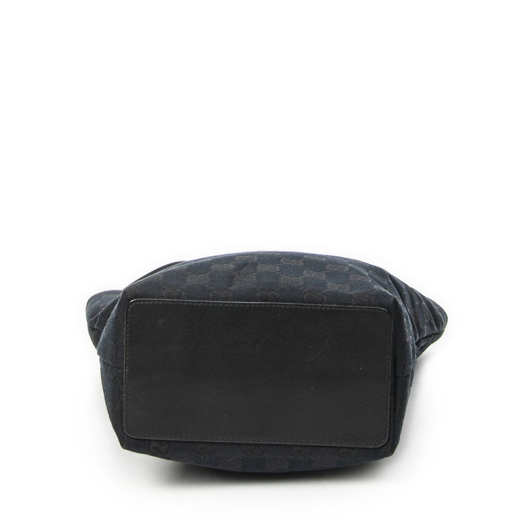 Gucci Small Bucket Tote Black GG Canvas — view 6