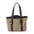 Gucci Small Web Jolique Tote Dark Brown Beige GG Canvas