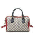 Gucci Small Boston Navy Beige Red Supreme Canvas Messenger