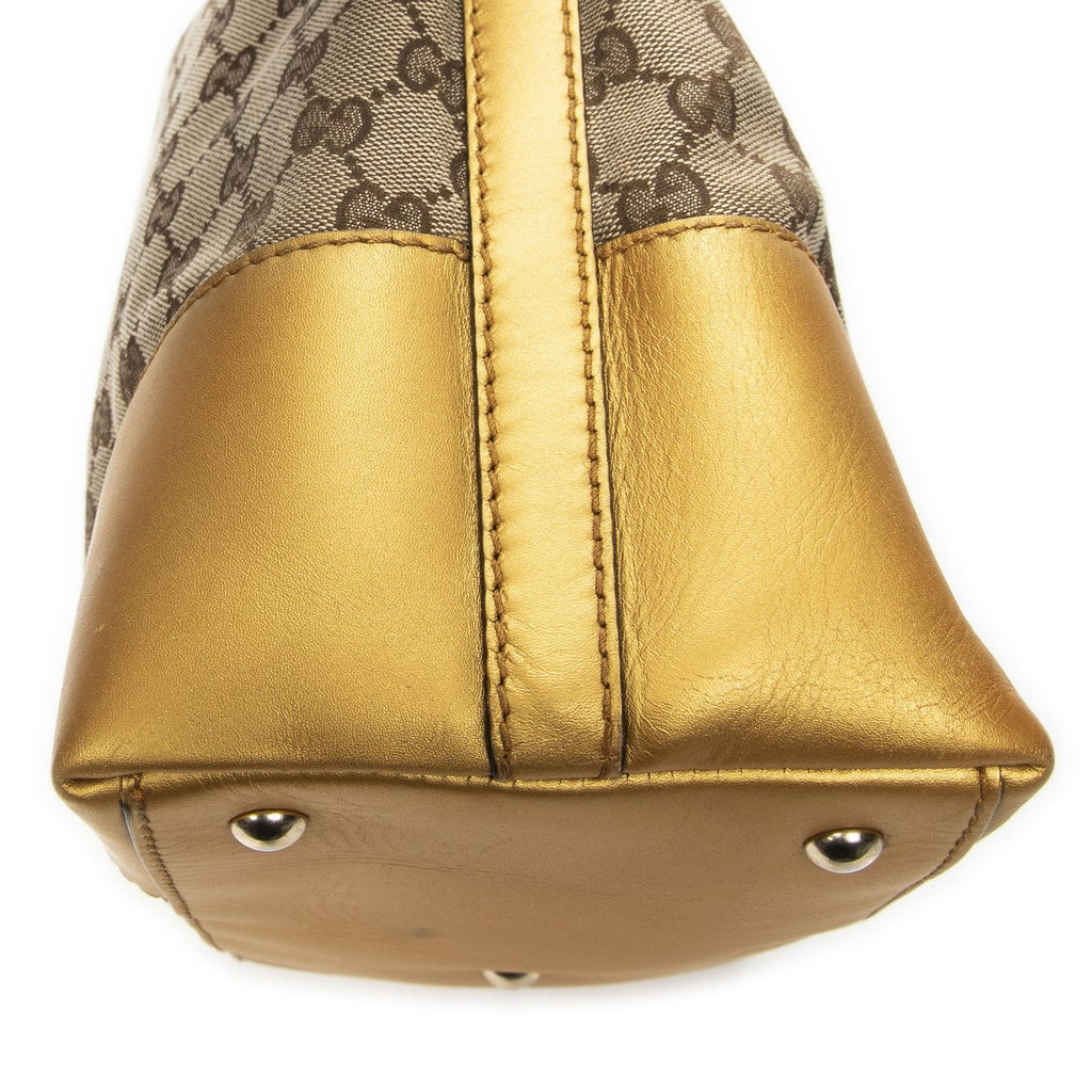 Gucci Brea Heart Hobo Yellow Beige GG Canvas — view 7
