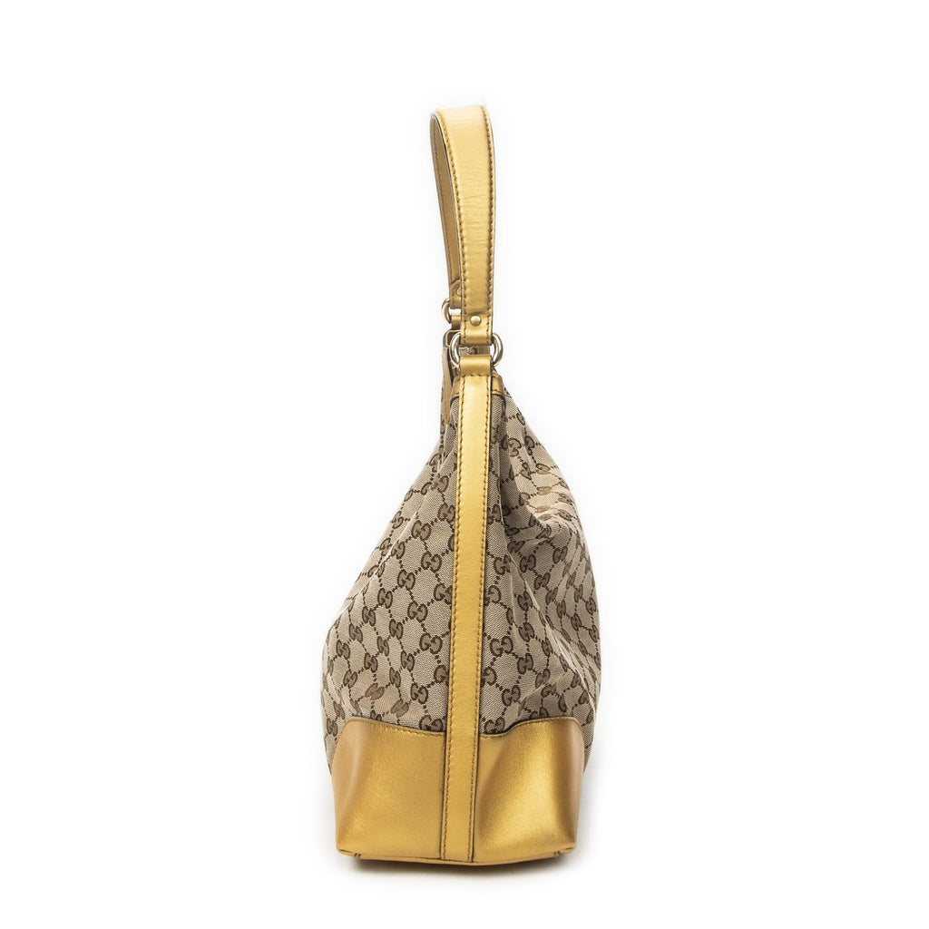 Gucci Brea Heart Hobo Yellow Beige GG Canvas — view 3