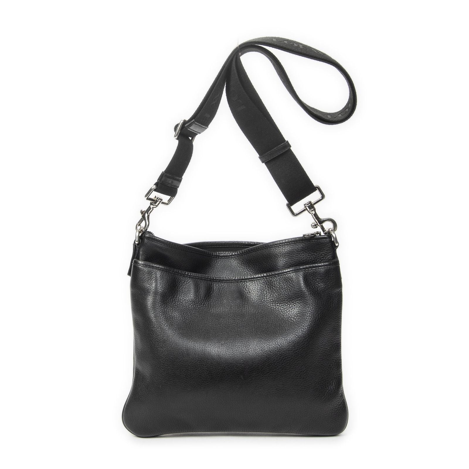 Loewe Anagram Front Pocket Messenger Black Gray Calfskin Leather — view 5