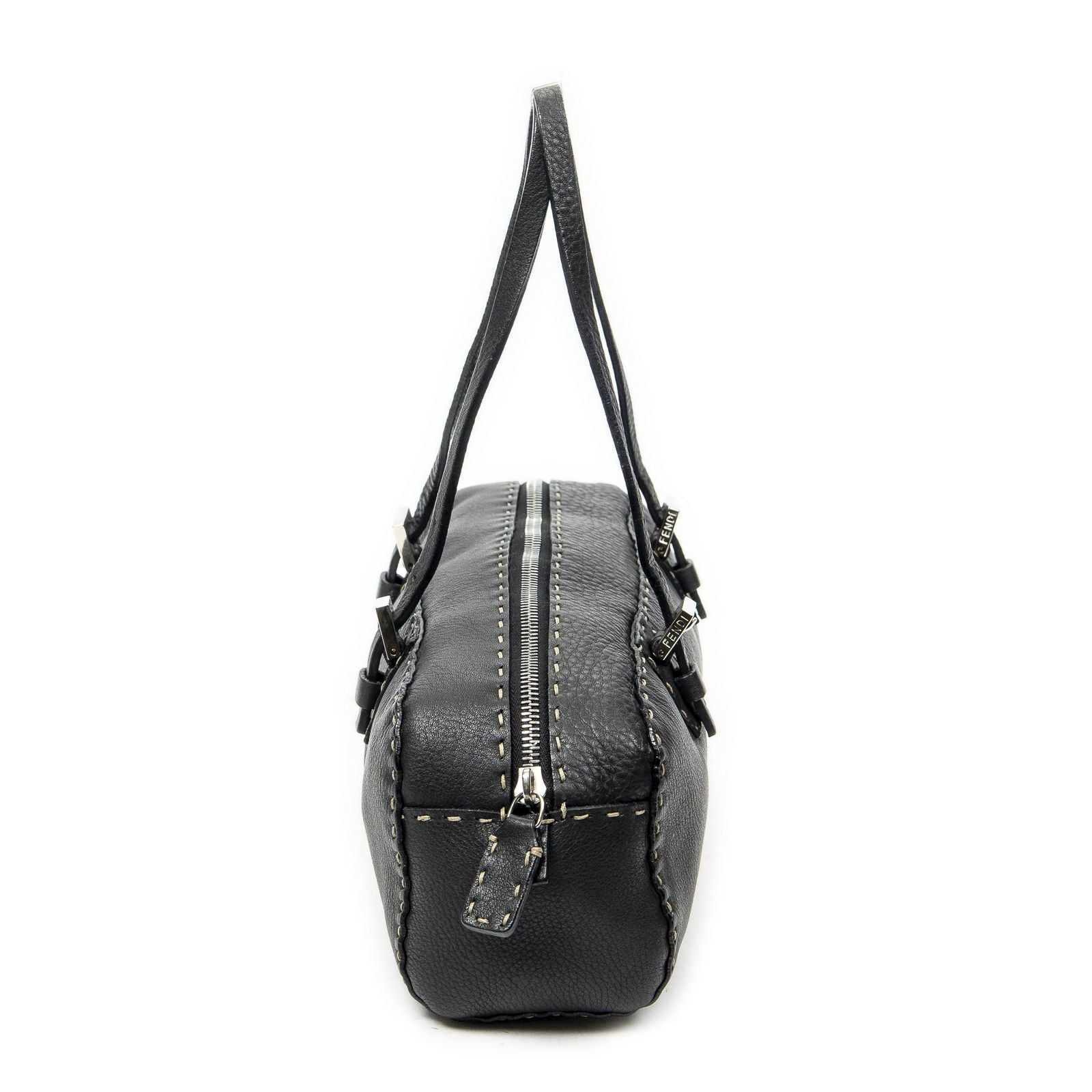 Fendi Mini Bow Sling Bag Black Selleria Leather — view 4