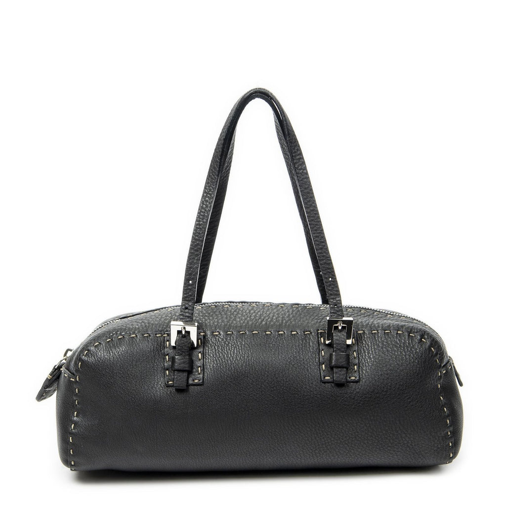 Fendi Mini Bow Sling Bag Black Selleria Leather