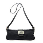 Fendi Rectangle Zip Pochette Black Jersey Canvas Pouch