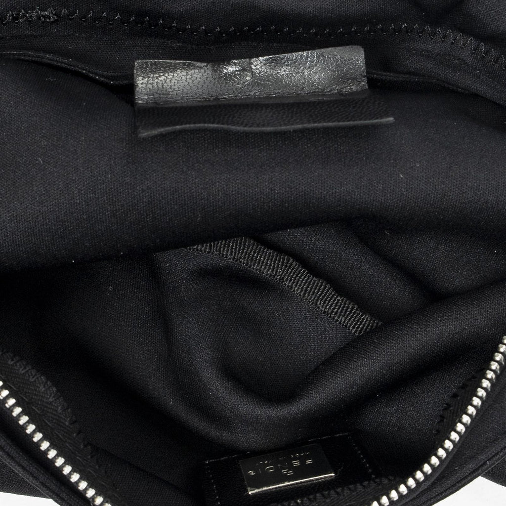 Fendi Rectangle Zip Pochette Black Jersey Canvas Pouch — view 9
